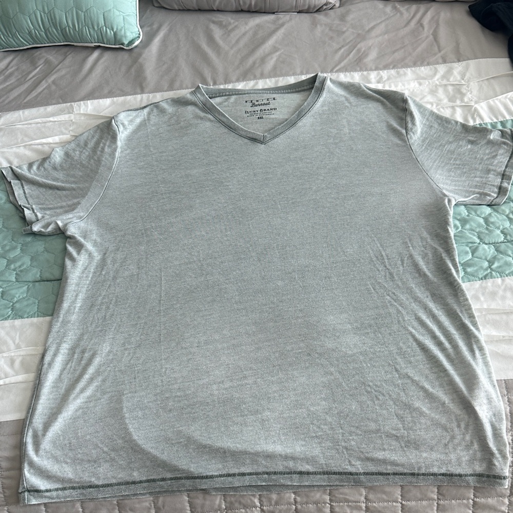 Lucky Brand Light Gray V-Neck T-Shirt